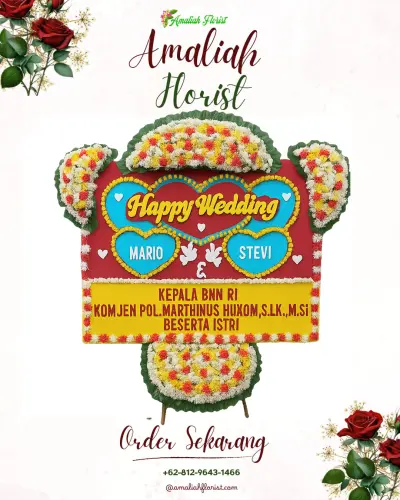 Karangan Papan Bunga Pernikahan di Kedungneng